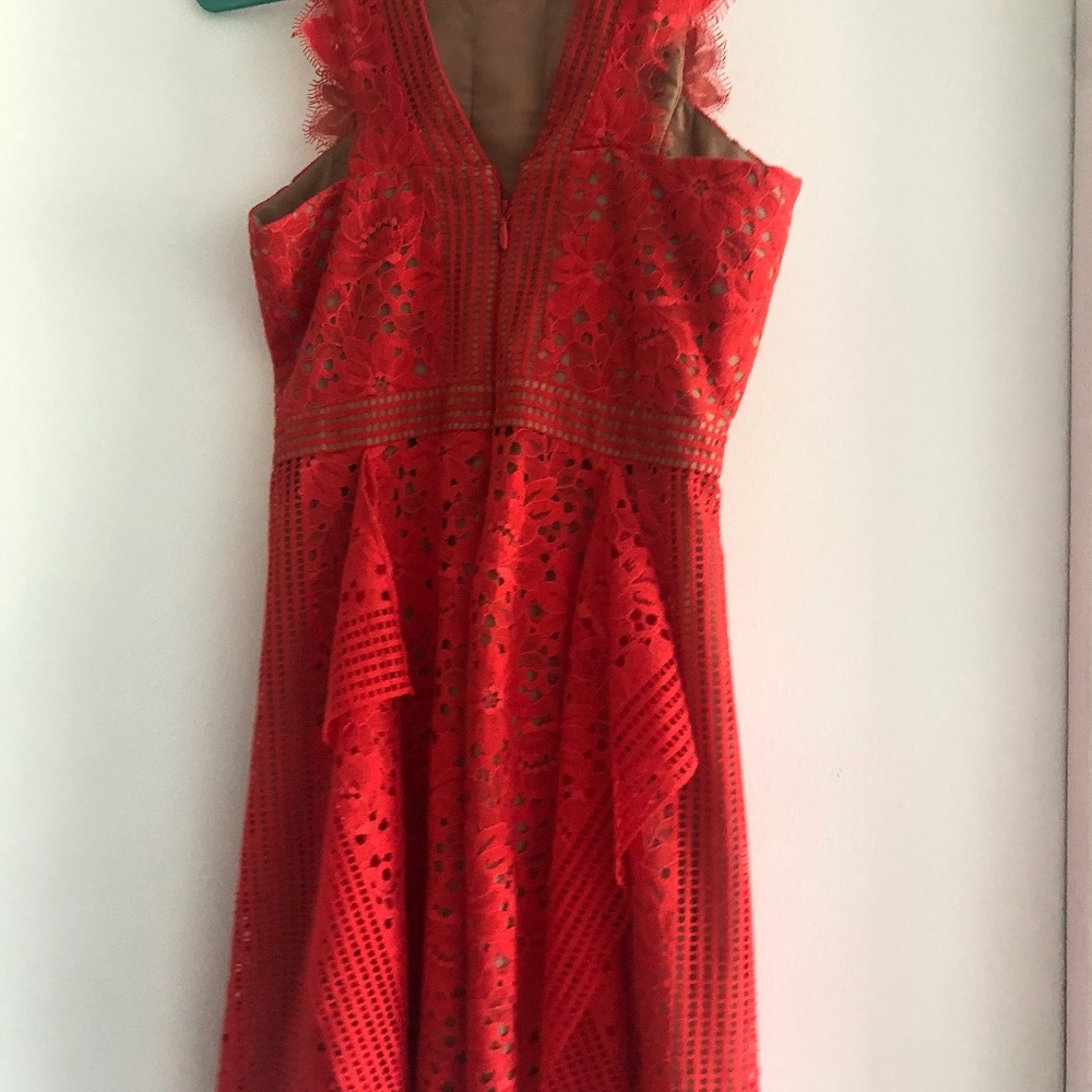 BCBGMAXAZRIA cocktail dress, red, burnt orange